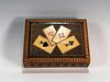 CARVED WOODEN PLAYING CARD BOX