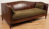 Lillian August Contemporary  Leather Upholstered Sofa