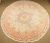 Large 13' Room Size Round Hand Knotted Wool Carpet