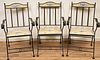 Set of 3 Wrought Iron Porcelain Mosaic Chairs