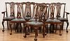 Set Of 8 Chippendale Style Mahogany Dining Chairs