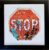 E.M ZAX- 1/1 Hand painted one of a kind metal street sign ""Stop""
