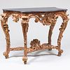 Pair of Louis XV Style Giltwood Consoles 