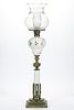 VICTORIAN DECORATED ART NOUVEAU STYLE KEROSENE ASTRAL BANQUET LAMP