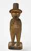 Carved Folk Art Figure with a Hat