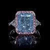 GIA 8.04 ct. Fancy Light Blue & Pink Diamond Ring 18k