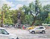 "Jose Julian Marti Statue" Central park Plein Air by Ming Xiong, New York City