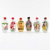 Grouping of Six (6) Vintage Chinese Reverse Painted Snuff Bottles