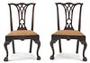 Pair of Philadelphia Chippendale carved mahogany d
