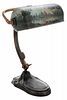 Handel Piano Lamp with Obverse Painted