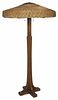 Stickley Style Oak and Iron Floor Lamp