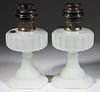 ALADDIN MODEL 110 / CATHEDRAL KEROSENE PAIR OF STAND LAMPS