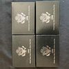 Group of 4 US Mint Premier Silver Proof Sets 1995, 1996, 1998, 1998 COA