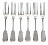Six Charleston Coin Silver Forks
