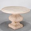 Cast stone pedestal center or garden table