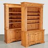 Pair George III style pine bookcase cabinets