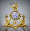French Ormolu Mounted Cut Glass Baccarat Mantel Clock