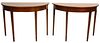 Pair of Demilune Mahogany Tables