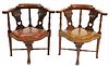 Prince George III Style Mahogany Corner Chairs