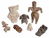 Six Mayan Clay Figures and a Roulette