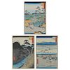 3 Utagawa Hiroshige Tokaido Road Woodblock Prints