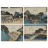 4 Utagawa Hiroshige Tokaido Road Woodblock Prints