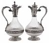 Pair of French Silver-Mounted Claret