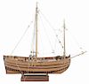 Hand-Crafted Wooden Ship Model of a