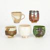 Group of 5 Warren MacKenzie Ceramic Cups - Marked