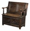 Early English Style Carved Oak Settle