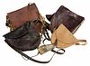 Powder Horn and Four Leather Pouches