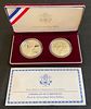 1999 Dolly Madison Commemorative Proof and Uncirculated Silver Dollar 2-Coin Set COA