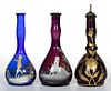 VICTORIAN MARY GREGORY (SO-CALLED) DECORATED BARBER BOTTLES, LOT OF TWO
