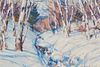 John Whorf (1903-1959), "Birches in Winter," Watercolor on paper, Sight:14.5" H x 21.5" W
