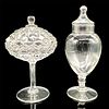 2pc Fostoria Compote with Lid and Apothecary Jar