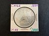 Chile 1884 1 Peso Silver Coin