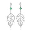 Diamond and Emerald Leaf Earrings