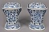 Pair of Chinese Kangxi blue and white porcelain bo