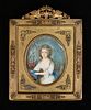 Hand Painted Miniature Portrait of a Lady