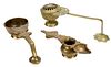 Three Brass Long Handled Table Objects