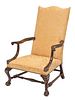 Massachusetts Chippendale Style Upholstered Mahogany Lolling Chair