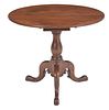Chippendale Style Mahogany and Walnut Tilt Top Tea Table