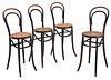 Four French Ebonized Bentwood Bar Chairs 