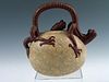 Chinese Yixing Teapot, Marked. Handle Decorated with Chilong.