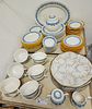 TRAYS 90 PC WEDGWOOD EMBOSSED QUEENS WARE DINNER SERVICE