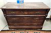 VICT WALNUT MARBLE TOP 3 DRAWER CHEST 31"H X45"W X19 1/2"D
