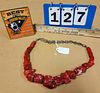 CORAL BEAD NECKLACE 23"
