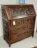 CARVED CHINESE SLANT FRONT DESK 42"H X 3" X 17"D