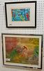 LOT 2 FRAMED WKS SGND BILL BARRELL "ARTIMIS AND ACTACON" PASTEL 16-7/8" X 21" 1975 AND ARTIST PROOF SERIOGRAPH "ST BARTS FISHERMAN" 1979 8"X 12"