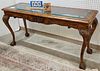 CHIPPENDALE STYLE GLASS TOP SOFA TABLE 27 1/2"H X 54"W X 18 1/2"D